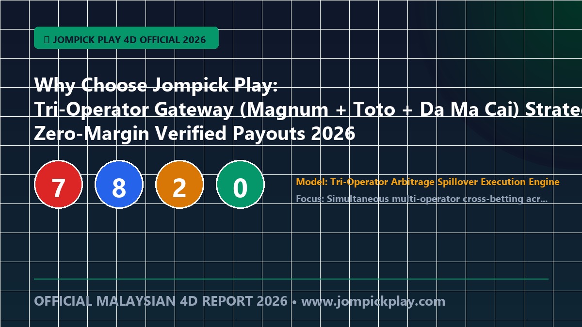 Why Choose Jompick Play: Tri-Operator Gateway (Magnum + Toto + Da Ma Cai) Direct Draw Telemetry, Transparent Paytables & Instant Ringgit Settlement 2026
